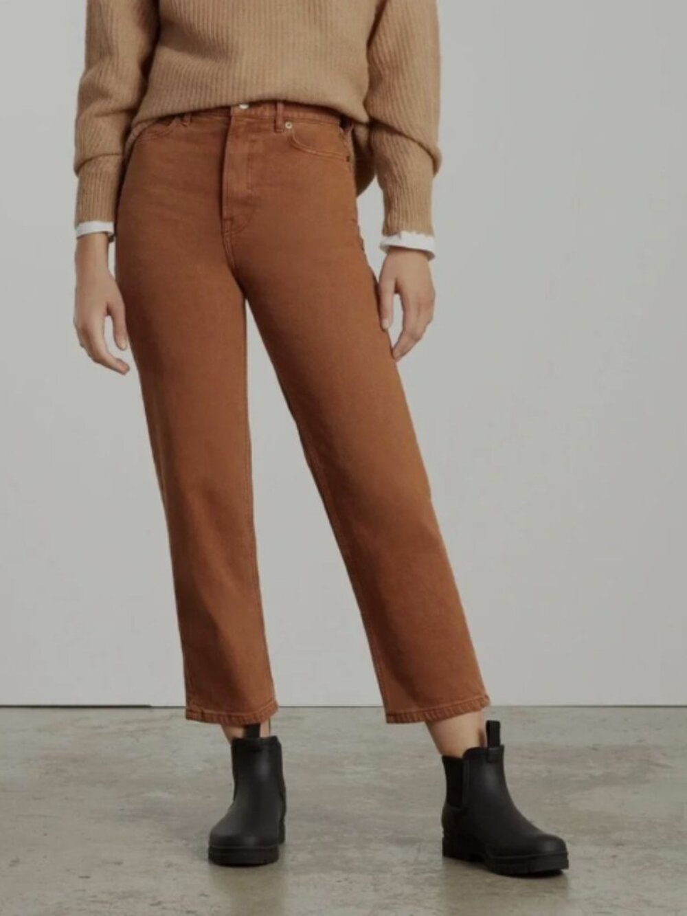 Everlane The Way-High Jean Size 4 Burnt Orange Straight Leg Like New